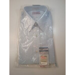 NOS Vintage JC Penny Mens Satin Touch Button Up Shirt 15.5 Short Sleeve
